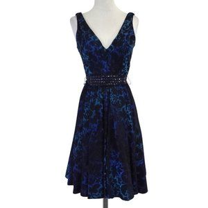 GIFTED Carmen Marc Volvo Collection Blue Jacquard Dress